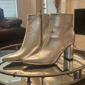 Marc Fisher, Silver ankle high boots, size 9